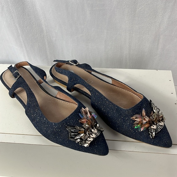 Anthropologie Vanessa Wu Embellished City Flats. - Picture 2 of 7